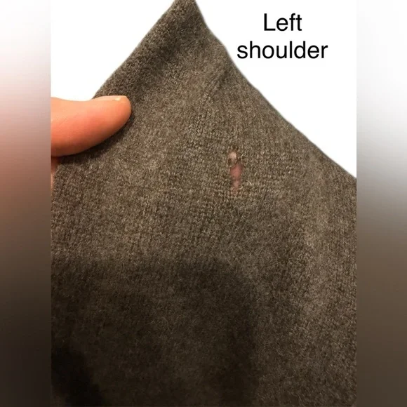 Fenn Wright Manson brown cashmere sweater brown faux leather front belt small - Picture 6 of 7